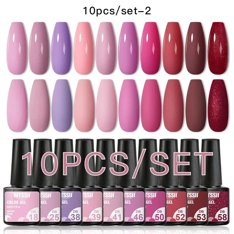 MTSSII 10 STKS Sparkly Fluorescerende Gel Nagellak Neon Shining Rood, Groen, Geel, Blauw Zomer Lente Nail Art Gel Vernis Kit