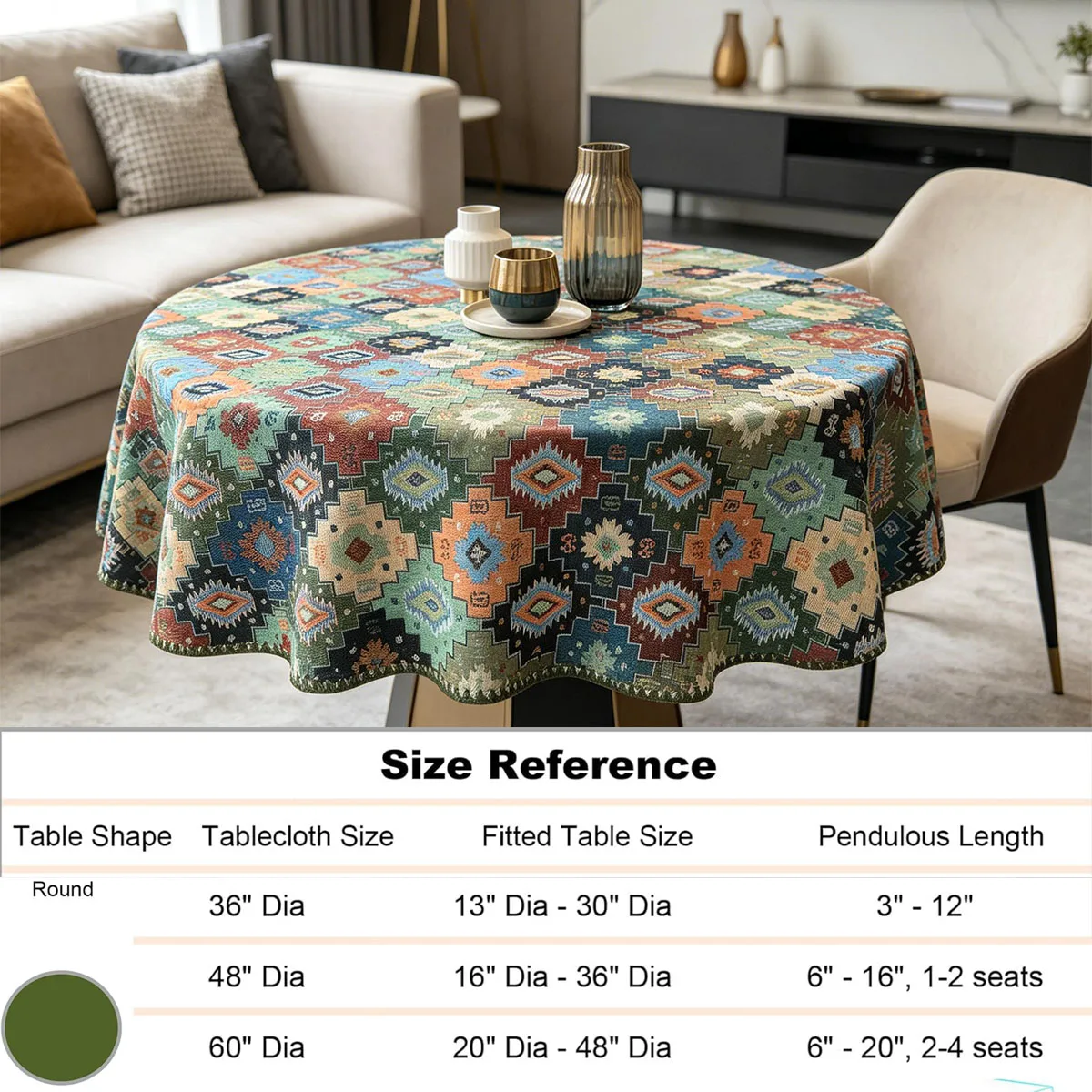 Round Tablecloth Family Gathering Small Round Cotton Tablecloth Fabric Portable Round Table Cloth for Dining Kitchen Party Event