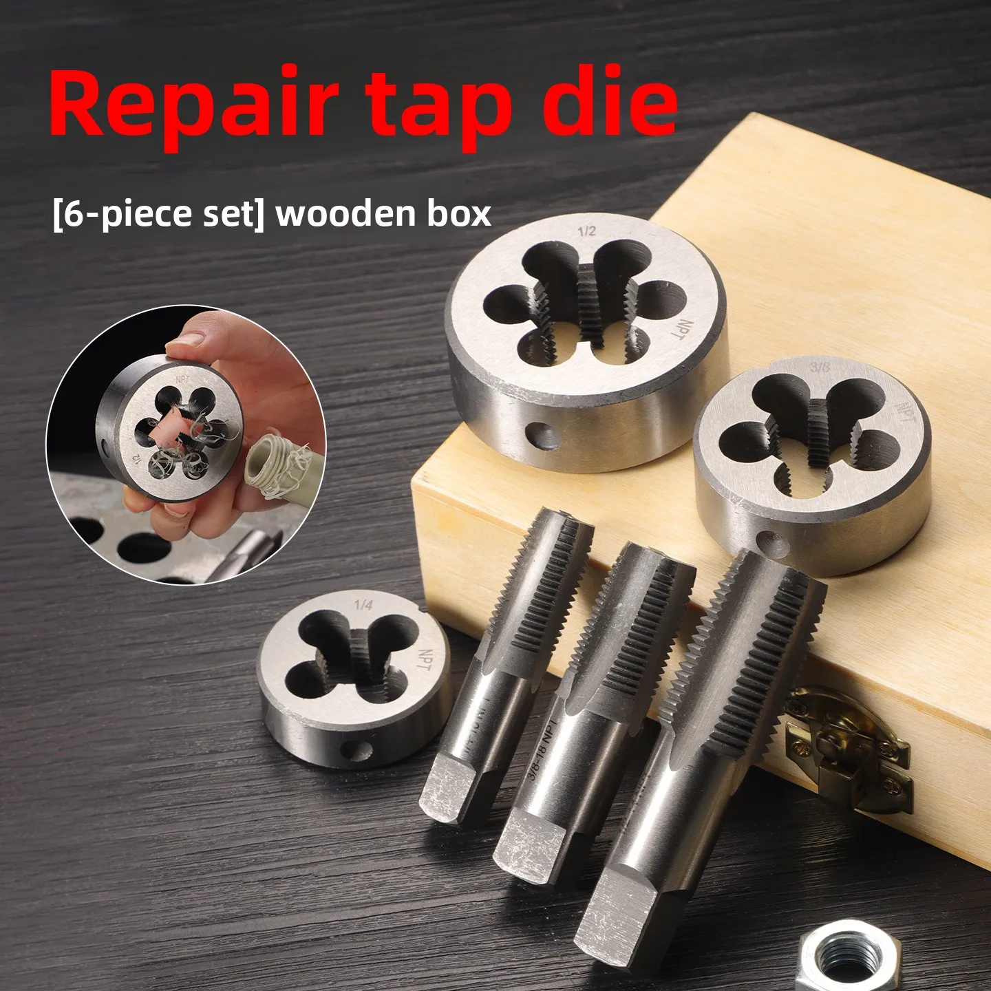 

Набор круглых метчиков HSS, 6 шт., промышленный ручной набор для нарезания резьбы по металлу