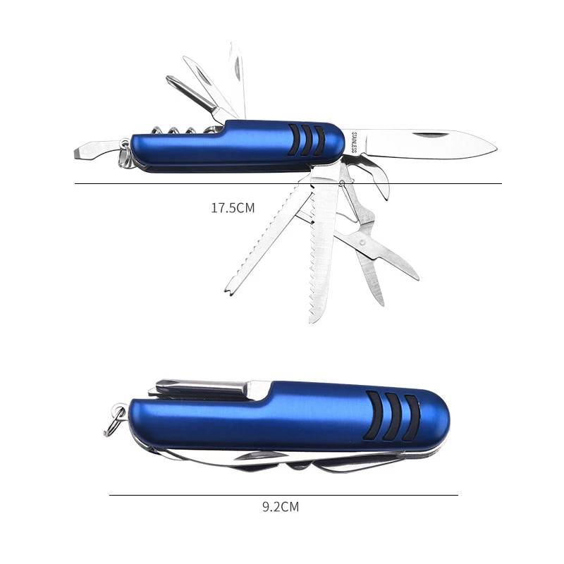 Cuchillos plegables de bolsillo para acampar y senderismo, multiherramienta portátil para exteriores, Abrebotellas