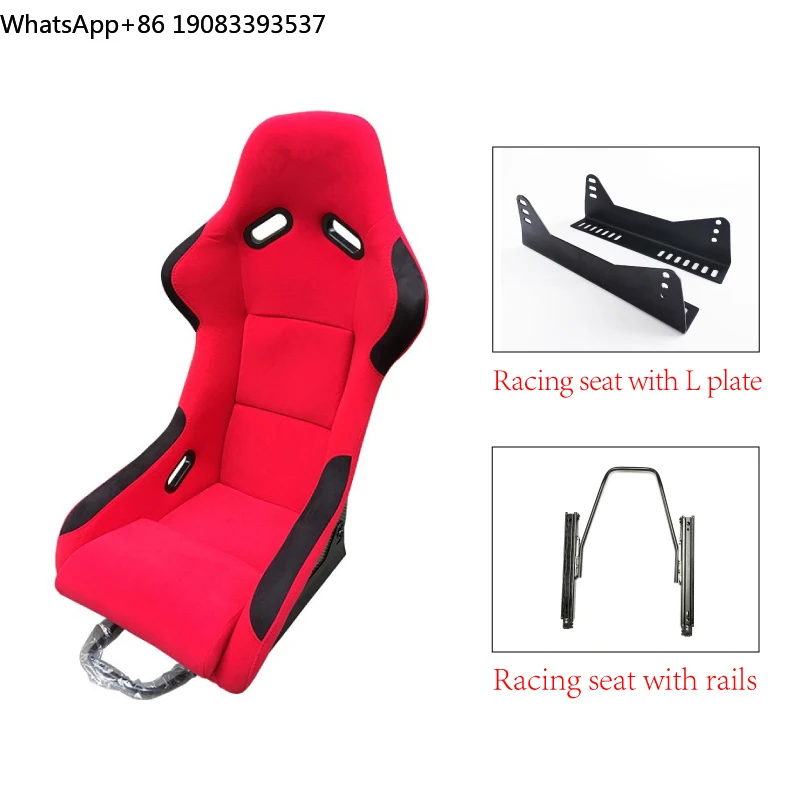 EDDYSTAR High Quality Best Price Reclinable Back Rest Red Black Velvet Racing Bucket Seats Racing Car Seats