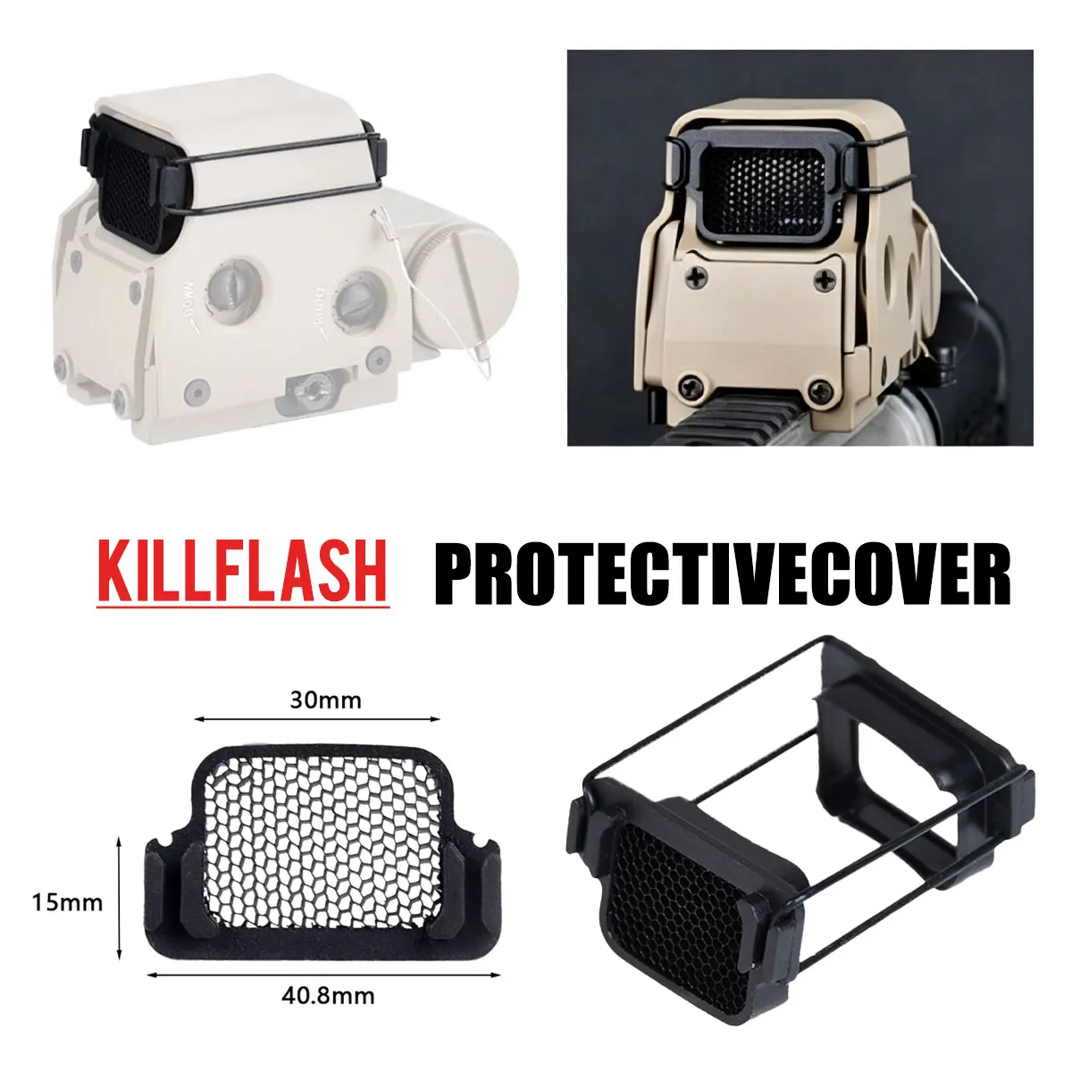 Killflash Metal Mesh Protective Cover For 551 552 553 518 558 Red Dot Sights Scope XPS2 EXPS2 XPS3 EXPS3 Tactical Lens Protector