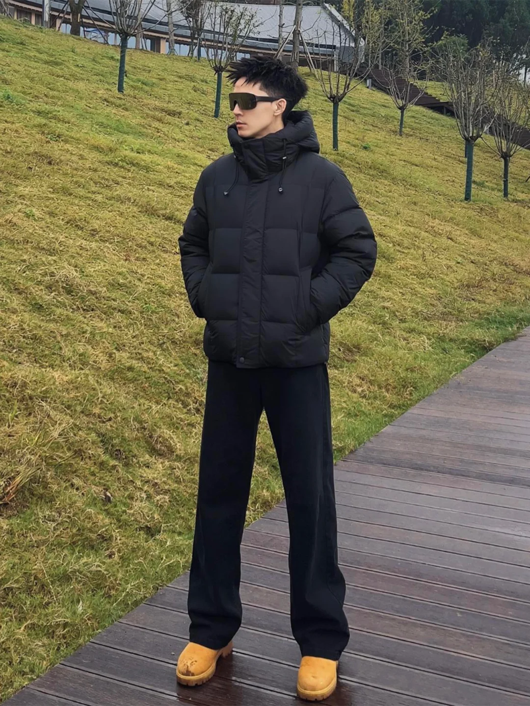 

Black Slim Fit Jeans Men's Autumn Winter Fleece Lined High Street Style Straight Leg Long Pants Cleanfit Narrow Version