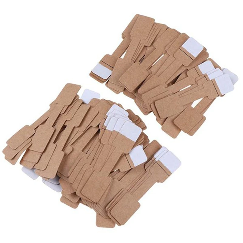 

500Pcs Quadrate Blank Brown Paper Price Tag Labels Jewelry Display Cards Labels Ring Sticker Hangtags 6X1.2Cm