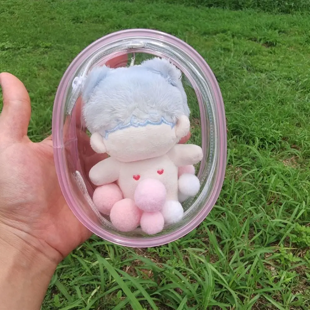 New Style Multicolor Clear Outdoor Bag 10cm Transparent Display Box Kawaii Accessories Storage Case