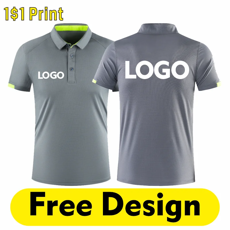 Quick Dry Sports POLO Shirt Fitness Cycling Breathable Top Customized Logo Printing Embroidery Design