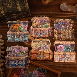 20pcs Vintage Box Decorative Stickers Pearl bottoming hard card Supplies Package Handbook Material Scrapbook cut 120*105mm