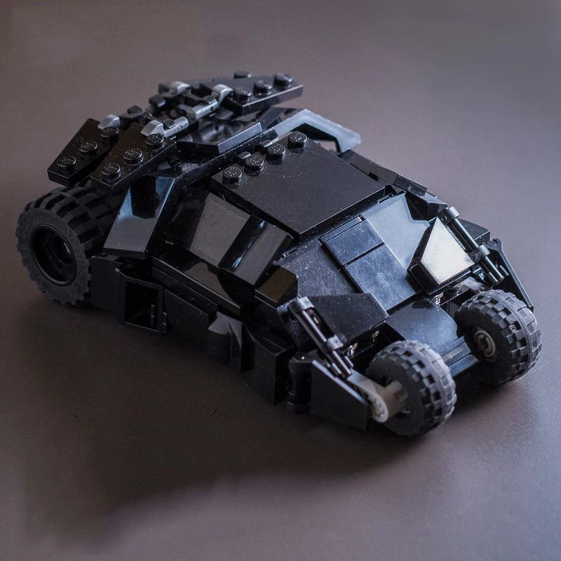 Animowany samochód z Bricklink superbohater rycerz techniczny serial Batmobiles Tumbler pojazd opancerzony klocki zabawki dla dzieci prezent