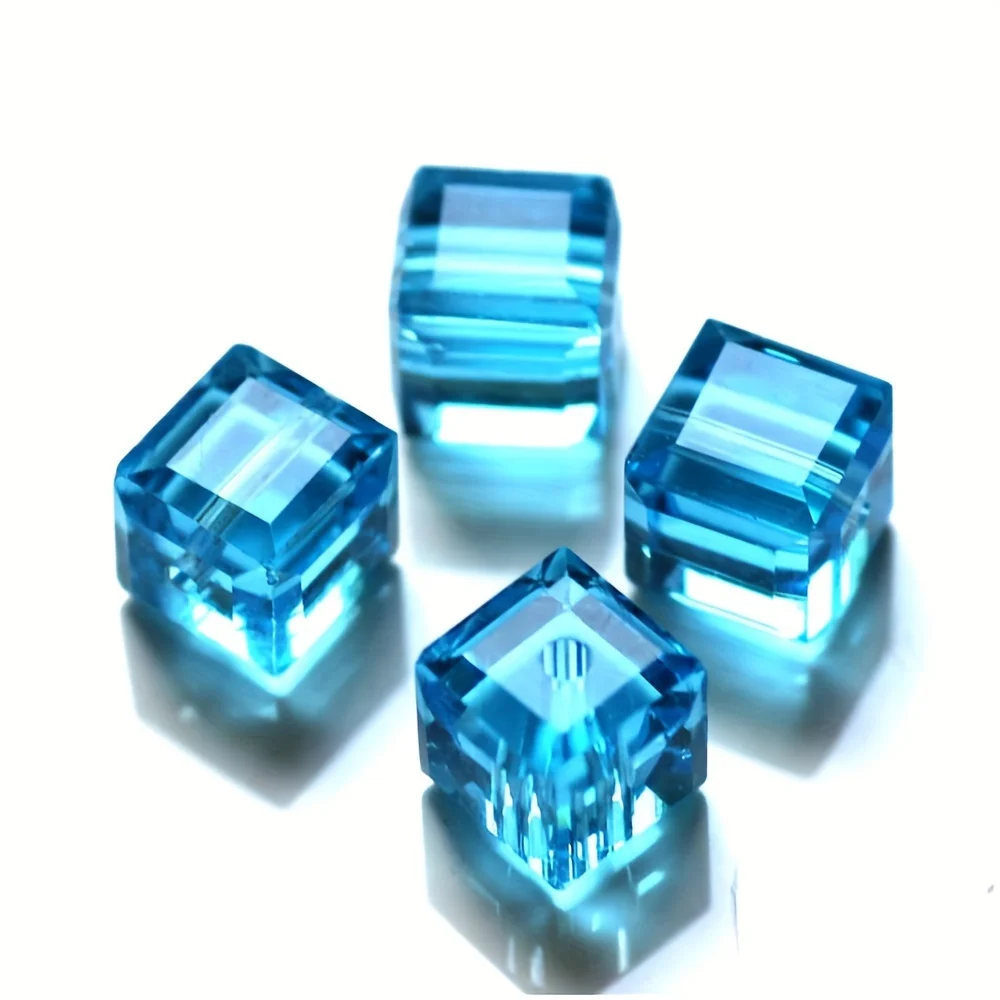 50 قطعة 6 مللي متر الملونة مكعب الزجاج الخرز الفواصل السحر DIY بها بنفسك صنع المجوهرات اكسسوارات حلية لوازم الديكور