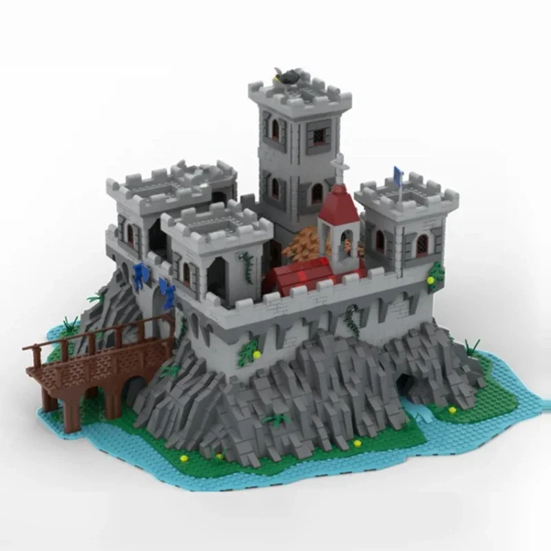intricate medieval eagle castle bricks rock city stronghold blocks mountain fortress tower building architecture klocki displayC