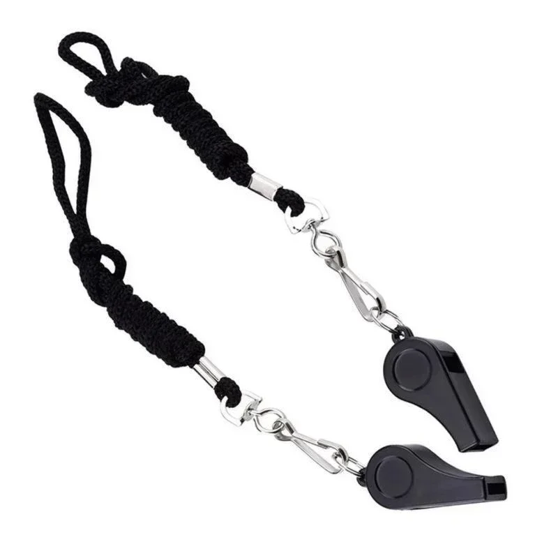 High Quality Black Whistle Referee Game Halter Whistle Outdoor Travel Hiking Whistle Suitable for Basketball Volleyball Games