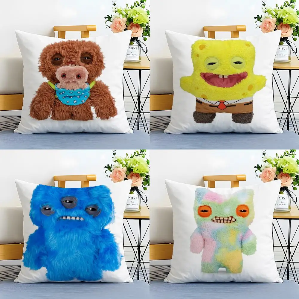 Weird Unique Toy F-Fuggler D-Dolls Cushion Cover Linen Pillowcase Soft  for Sofa Bed Home Room Decor