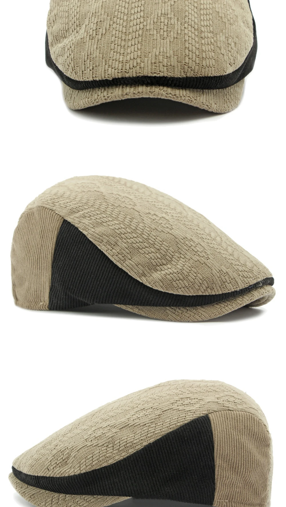 HT4577 Berets Herbst Winter Hut Kappe für Männer Frauen Vintage Gestrickte Baskenmütze Hut Männlich Weiblich Einstellbare Baskenmütze Kappe Unisex Ivy Flache Kappe – Detail 11
