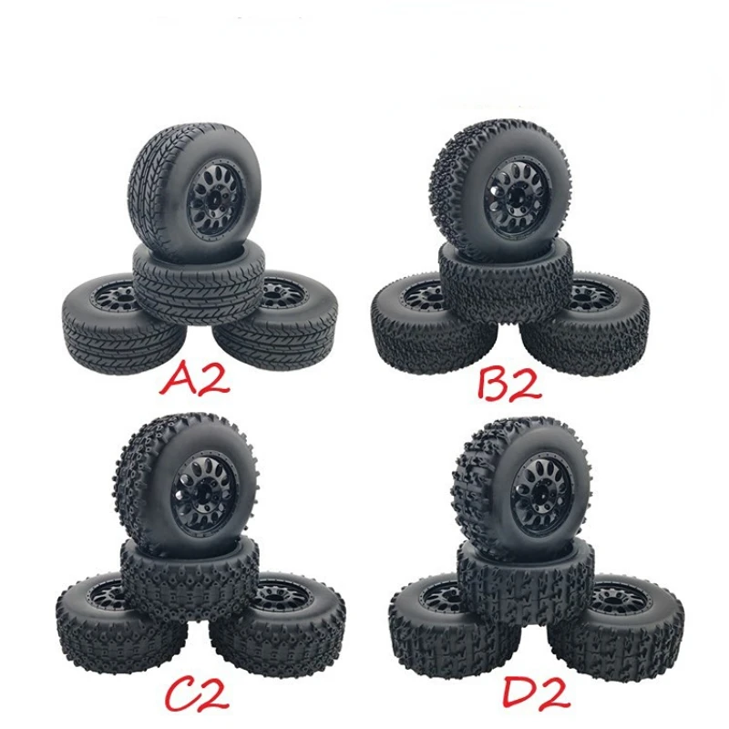 

4pcs 112mm 1/10 Short Course Truck Tires Tyre Wheel With 12mm Hex For Slash Arrma Senton HuanQi 727 Vkar 10sc Hpi Rc Car