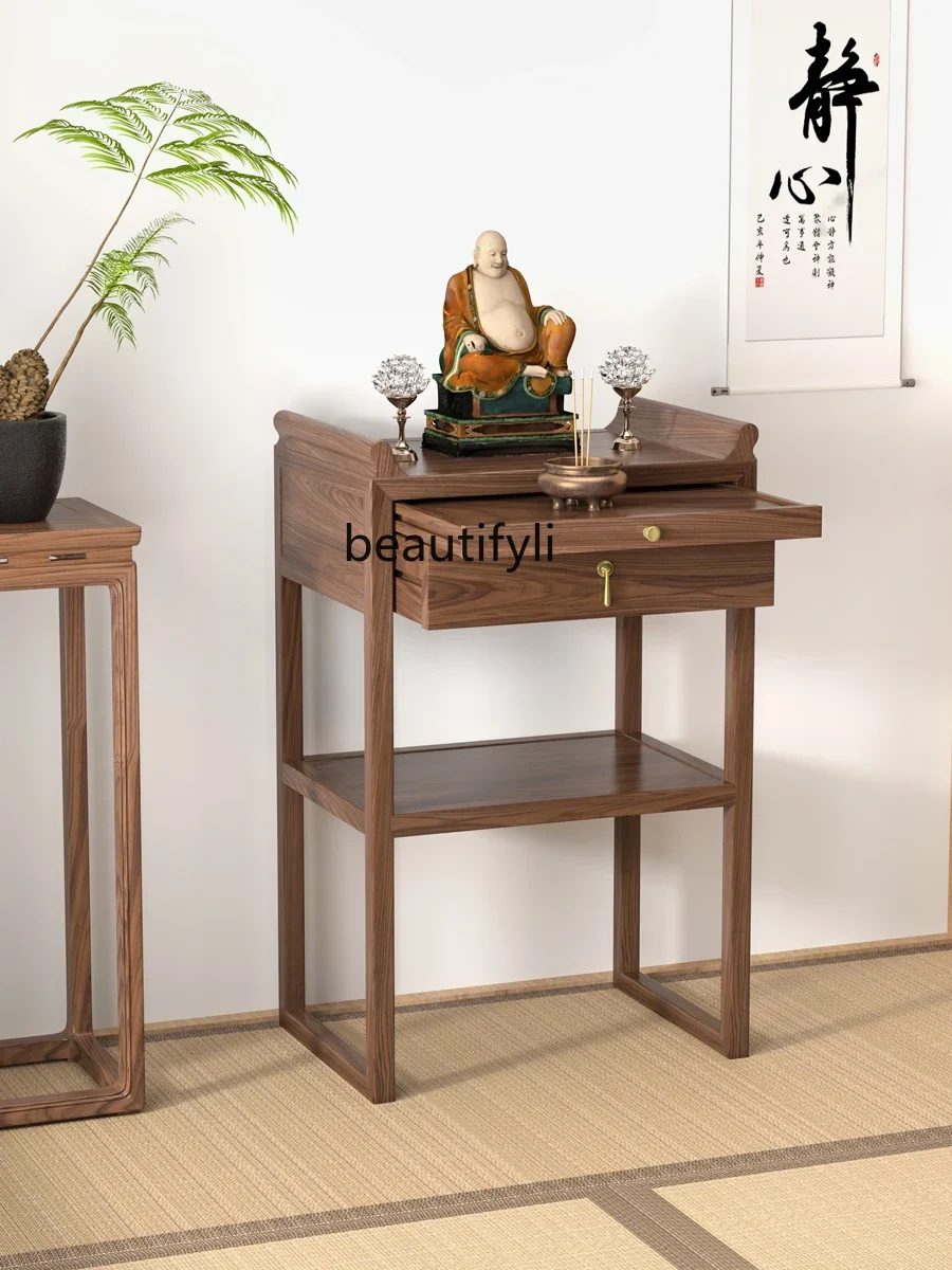 

Chinese Household Solid Wood Small Altar Modern Minimalist God of Wealth Tribute Table a Long Narrow Table Incense Table