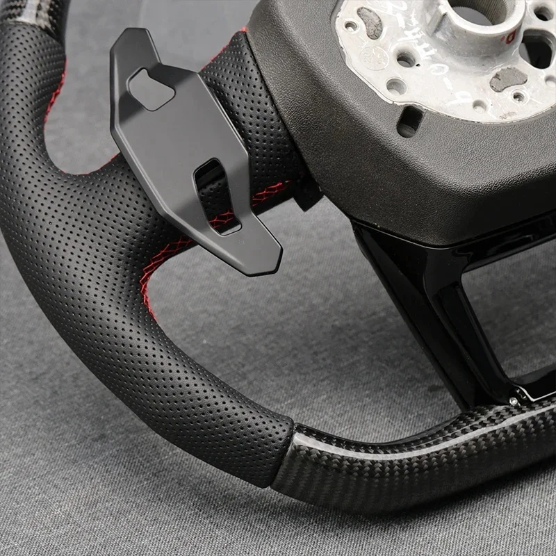 ل Q5L عجلة القيادة اكسسوارات السيارات مخصصة الرياضة نمط ألياف الكربون مثقب الجلود عجلة توجيه سيارة