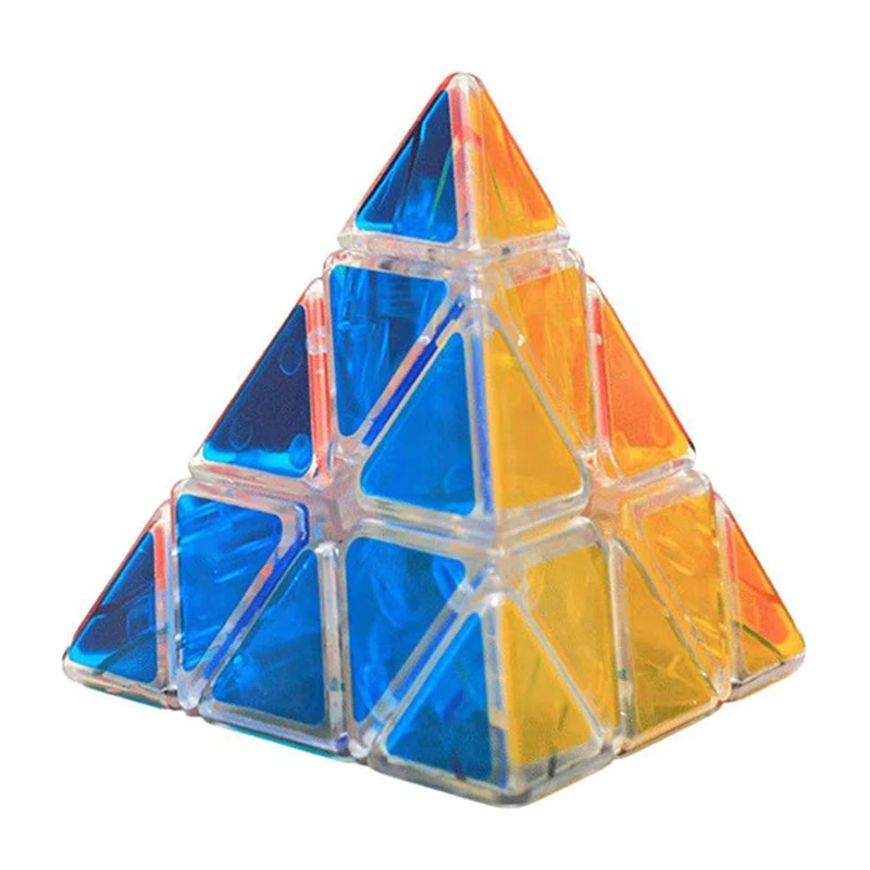 Transparent Pyramid Speed Cube 3x3x3 Triangle Brain Teaser IQ Test Toys Educational Mind Challenge Cubo Mágico кубик антистресс
