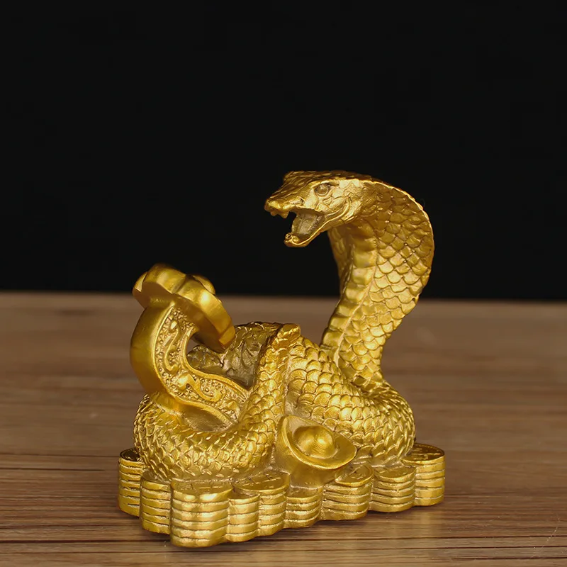 

In Stock Wholesale Brass Home Living Room Entrance Metal Craft Ornament Copper Money Snake