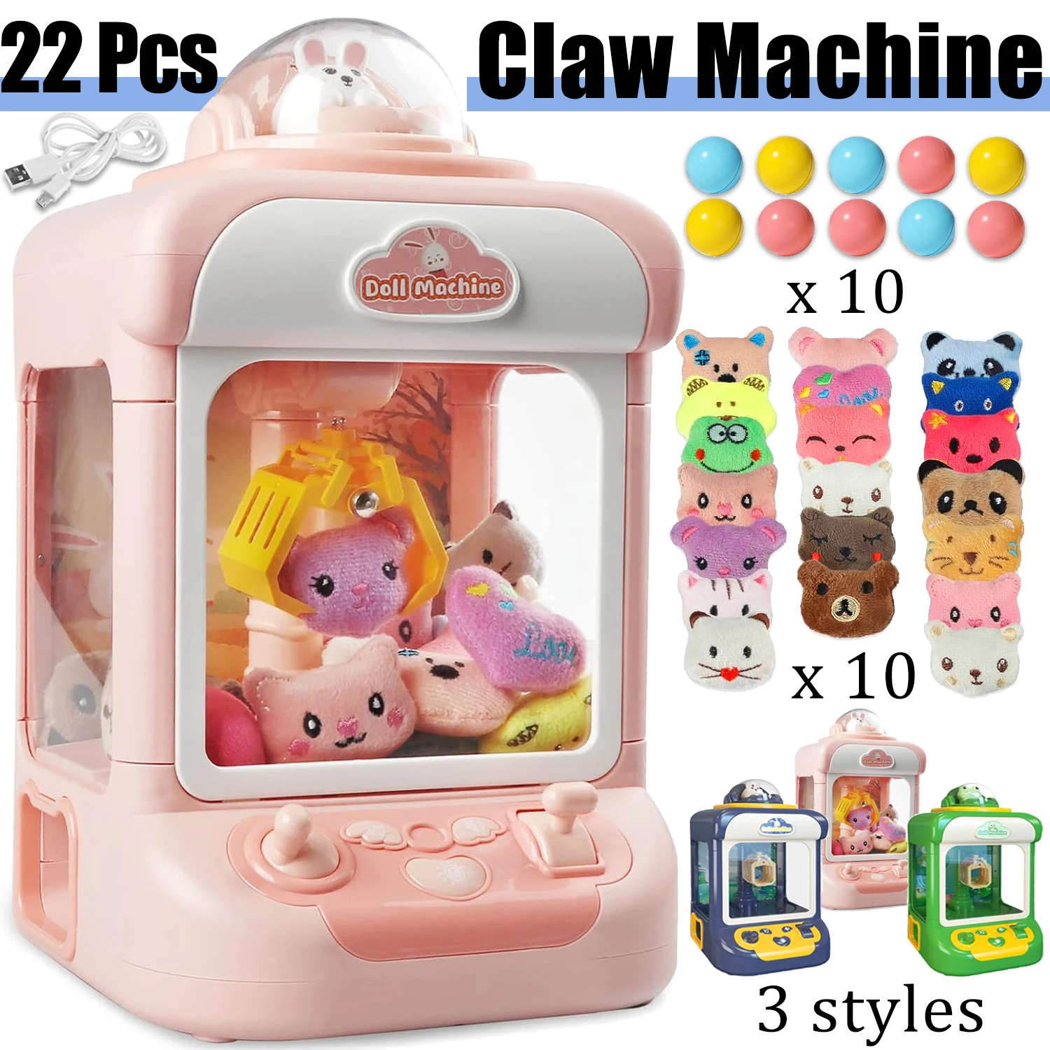 

Claw Machine for Kids Mini Vending Machines Candy Grabber Prize Dispenser Toys for Girls Electronic Arcade Claw Game Machine