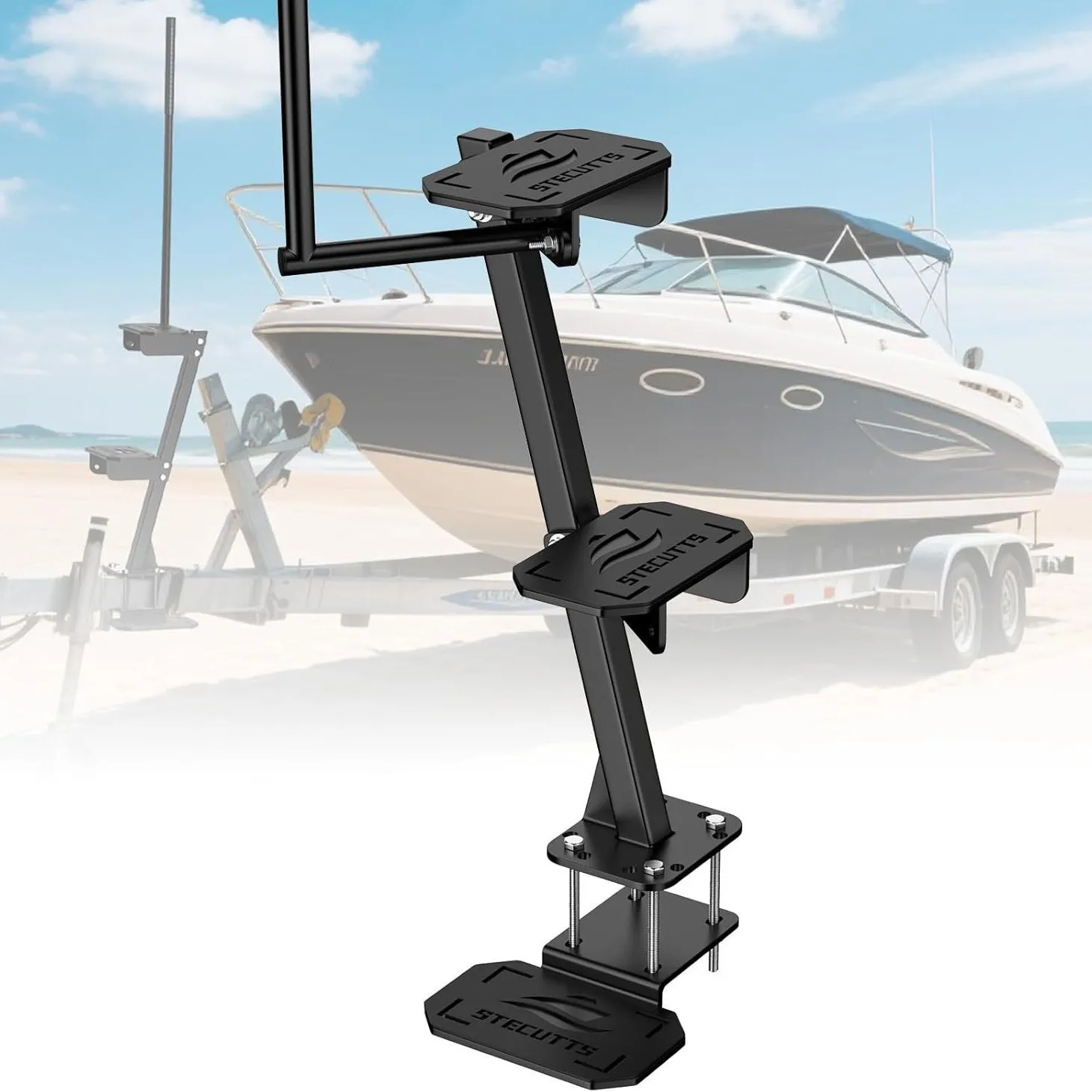 Heavy    Marine Trailer Pedal with Handle, EVA Non-Slip Pad, 450 lbs