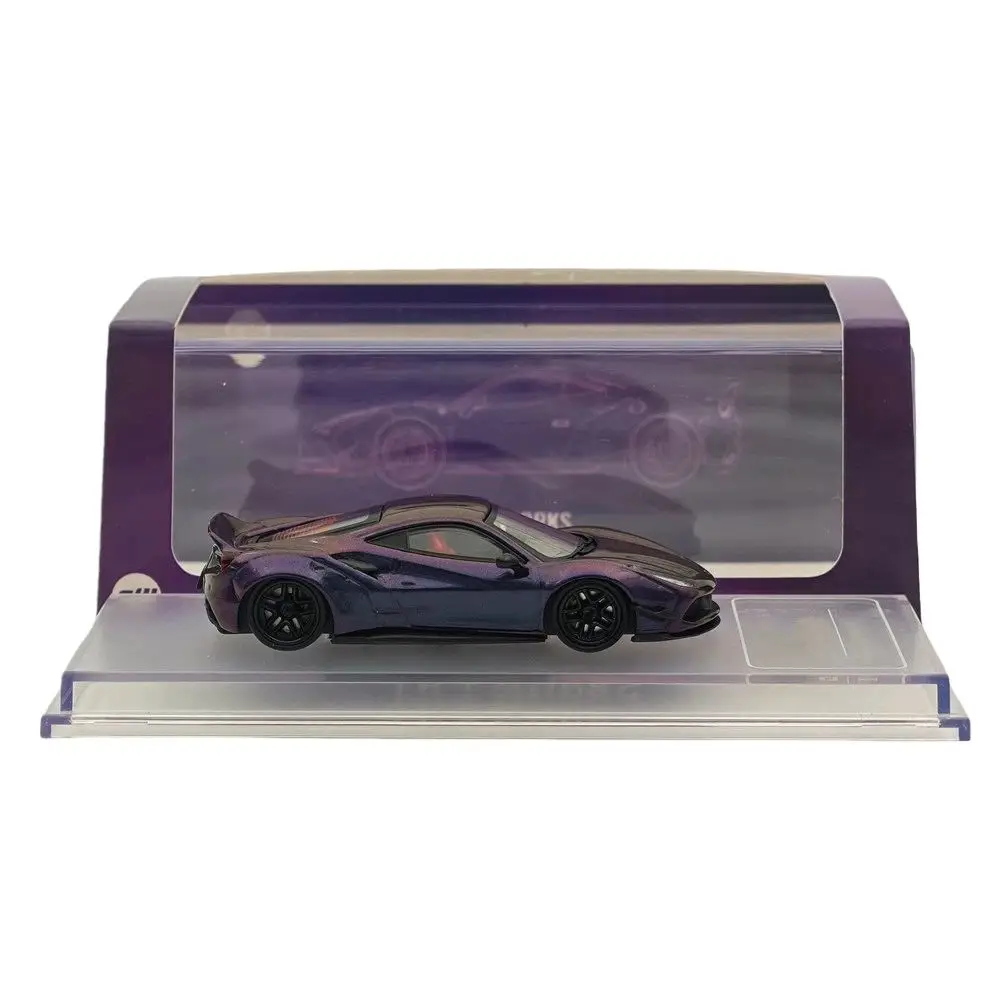 CM 1/64 LB-Works 488 Widebody LBWK Chameleon Magic Purple Diecast Model Car Miniature Toy Vehicle Models Collection