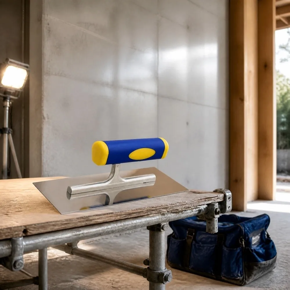 Stainless Steel Plastering Trowel Comfort Grip Handle Fluent Design Grout Float Flat Surface Hand Tool Skimming Trowel