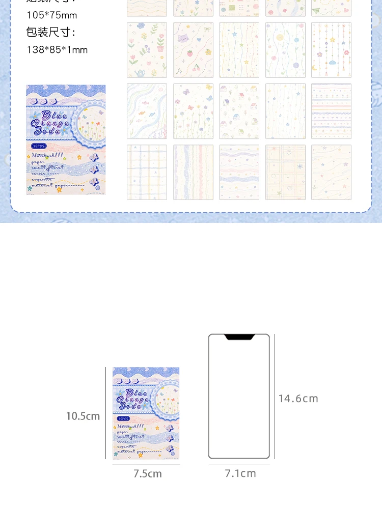 Journal GO 50 Stück Niedliches gemustertes Scrapbook-Papier mit Blumen- und Sternmotiven, dekorative Blätter für Junk Journals, Planer, Scrapbooking & Bastelarbeiten – Detail 17