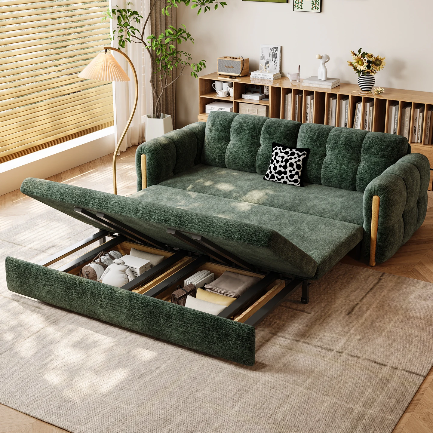 HYS sofa bed stacked dual-purpose small apartment double living room sofa bed rental house balcony multi-functional telescopic