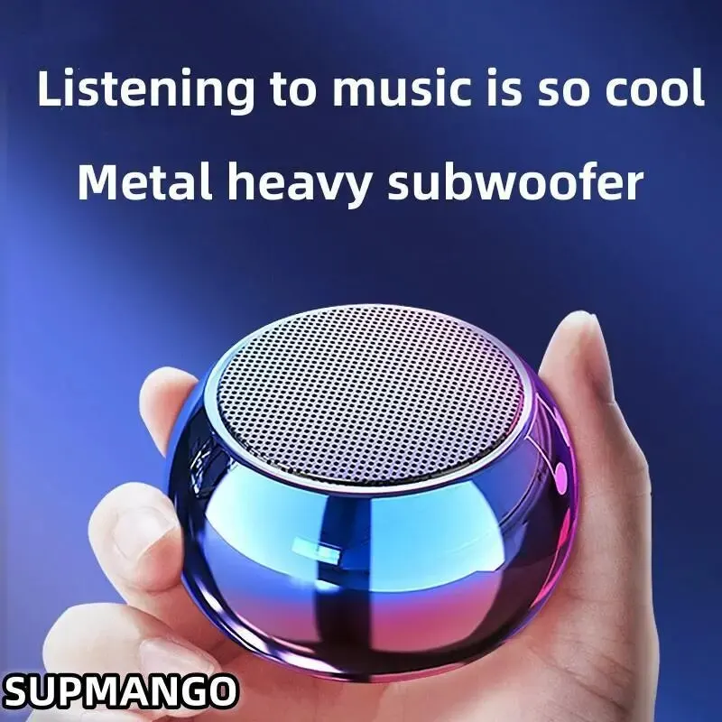 Alto-falante sem fio bluetooth portátil pequena arma de aço metal pesado estéreo surround subwoofer ao ar livre mini alto-falante bluetooth pequeno