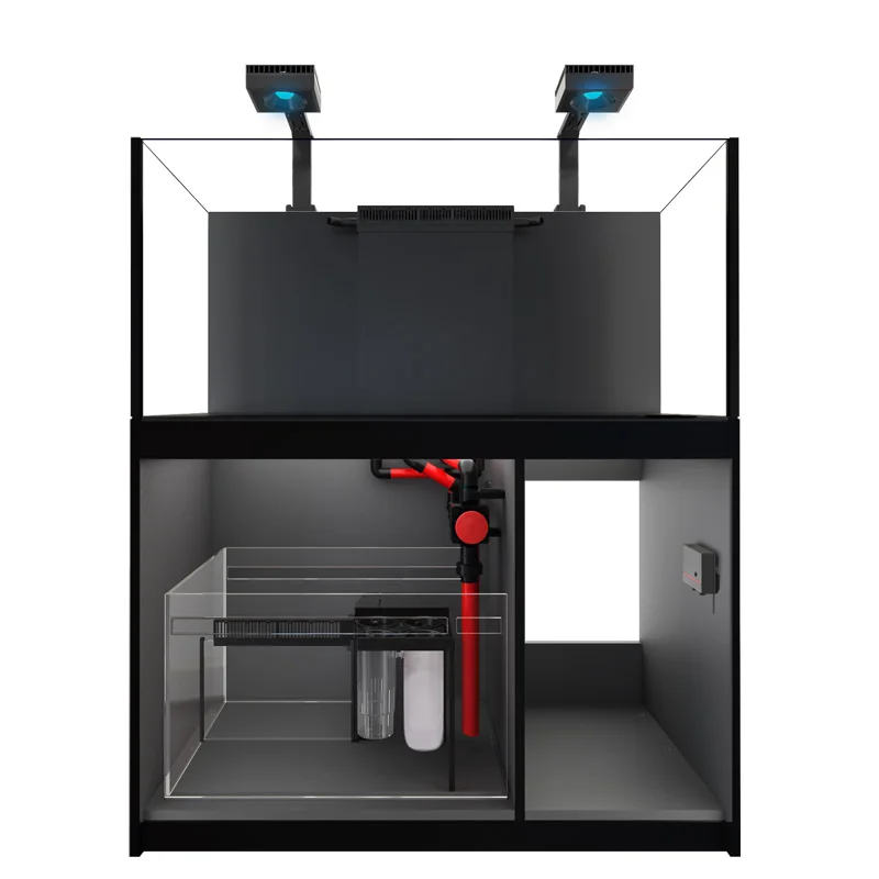 Eco-Friendly Square Glass Home Office Deluxe Fish Tank with Base Cabinet Coral Saltwater Aquarium