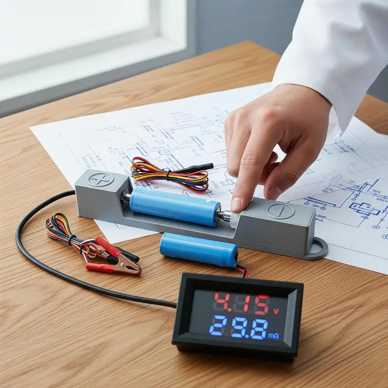 1 Set 0.56 Inch Dual Digital Display Battery Voltmeter Resistor Tester Red Blue Display DC4-12V VR452 Internal Resistance Tester