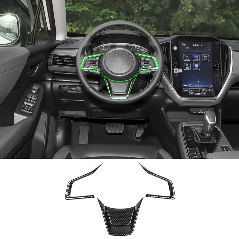 

For Subaru Crosstrek 2023-2024 ABS carbon fiber car styling car steering wheel decorative cover sticker car interior accessories