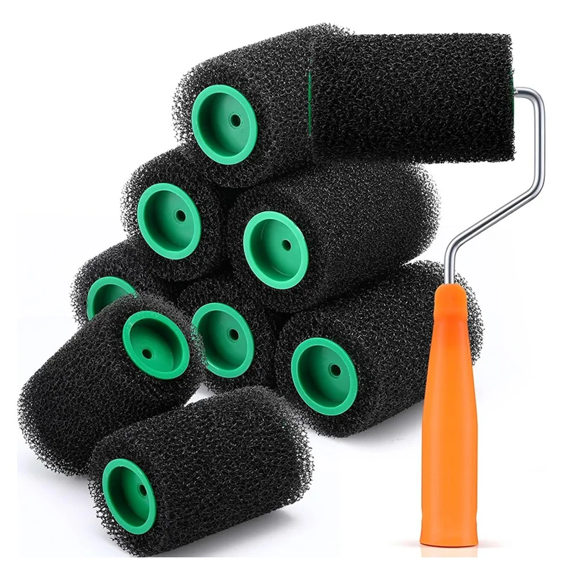 Venda quente-9 peças kit de rolo de pintura texturizada, capas de rolo de forro de cama de 4 unidades com estrutura para revestimentos de caminhão e superfícies antiderrapantes