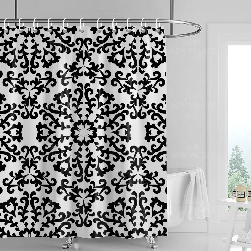 Home decoration shower curtains bathroom waterproof curtain fabric Living Room Modern Nordic Modern geometric pattern simple