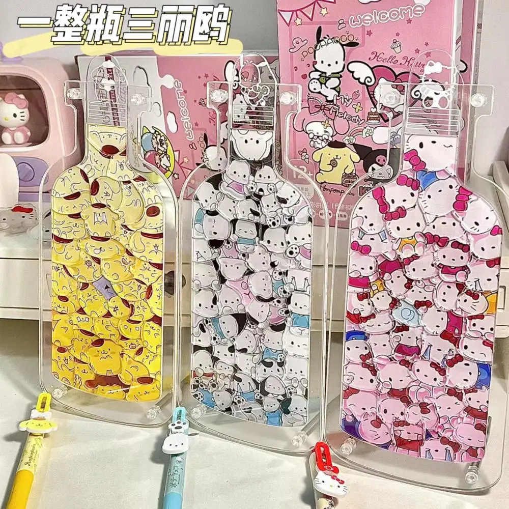 Sanrio Cartoon Puzzle Bottle Anima Diy Hello Kitty Kuromi Cinnamoroll 3D Toys Acrylic Photo Frame Student Child Festival Gift