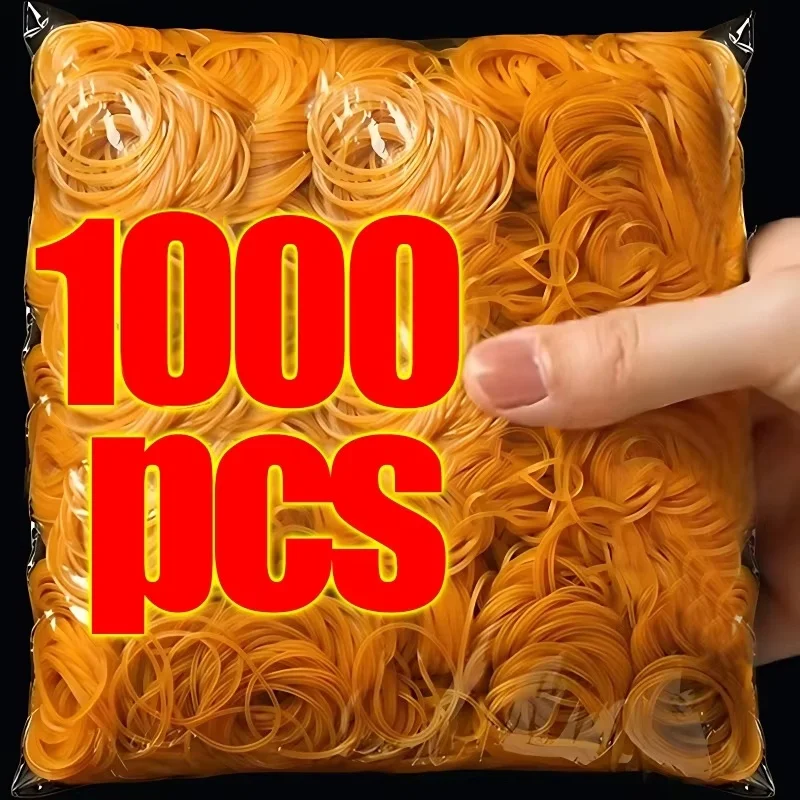 100/300/1000PCS Natural Rubber Bands Soft Round Loops Flexible Stationery Fasteners For Paper Files Packaging Home Office Use