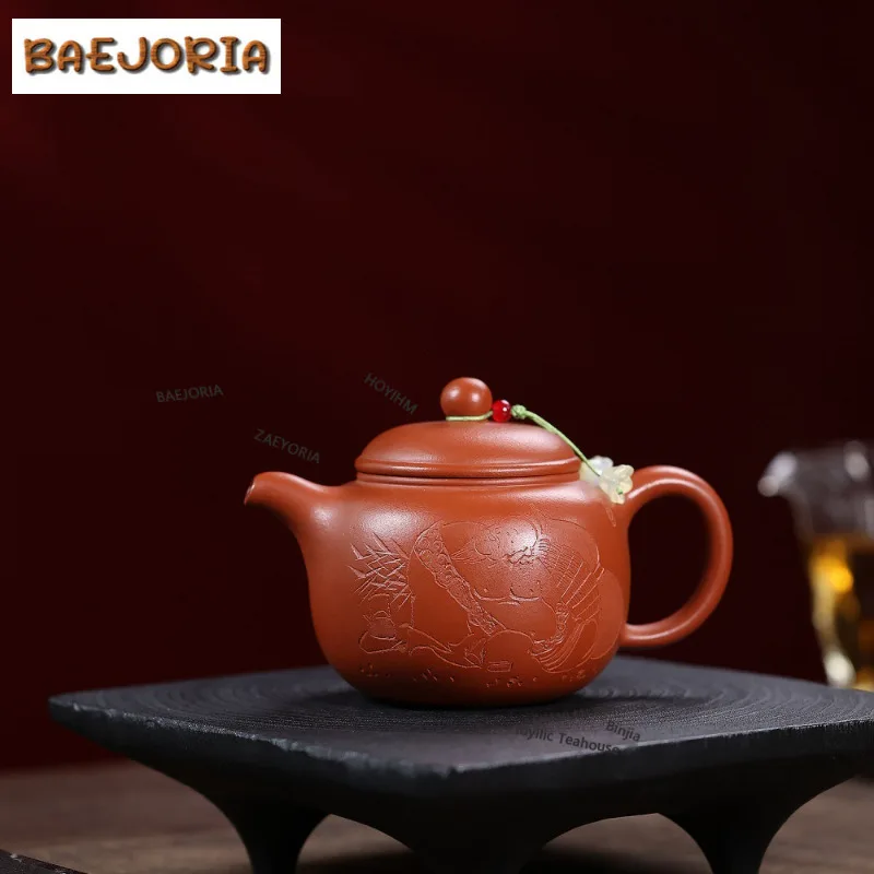 290ml Aesthetic Yixing Purple Clay Teapots Master Handmade Pao Zun Pot Raw Ore Zhu Mud Kettle Zisha Tea Set Collection Cha Craft