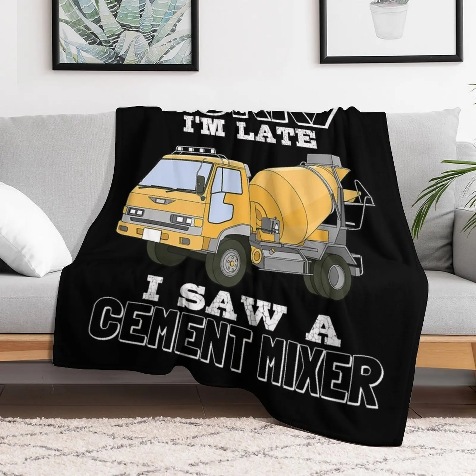 Funny Concrete Mixer Truck Cement Construction Workers Gifts Premium T-Shirt Throw Blanket Fashion Sofas Hairys Blankets