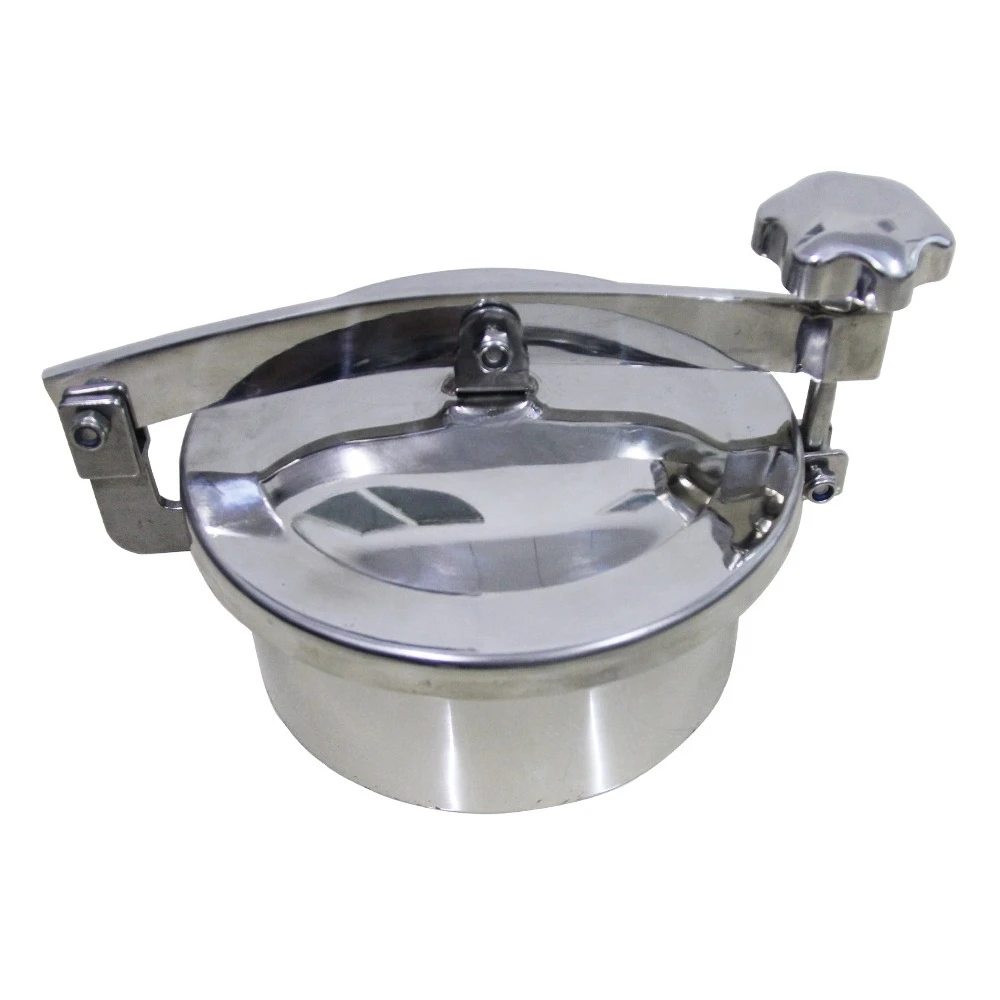 Handle Wheel All Sight Glass Factory Pressure Vessel Food Grade Sanitary Stainless Steel Round Manhole Cover