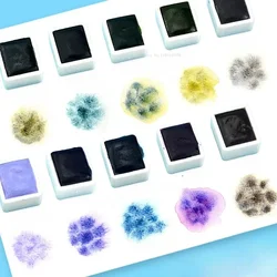 2.5ml New Super Vision Layered Color Semi-dry Solid Single Piece Watercolor Pigment Mineral Texture Illustration  Art Paint