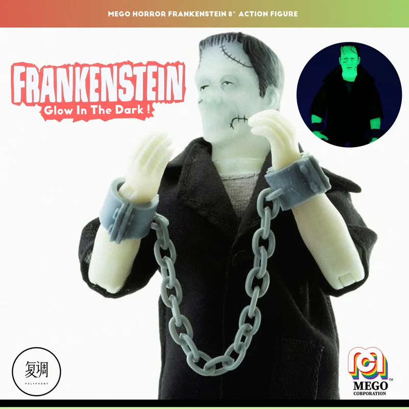 In Stock: Mego Frankenstein'S Monster (Glow-In-The-Dark Version) - 8-Inch, Blister Card, Articulated Collectible For Gift
