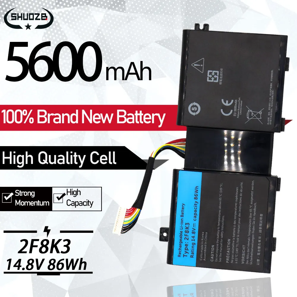 

Аккумулятор для ноутбука DELL Alienware 17 17X 18 18X M18X M17X ALW18D-1788 KJ2PX G33TT 0KJ2PX KJ2PX 0NU209 Tablet 14,8 V 86Wh 2F8K3
