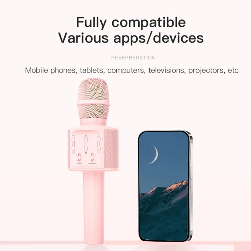 Bluetooth Wireless Home Mic Portable Mic Machine For Home Partying Gifts With Magic Sound LED Light Accessories Wireless Audio