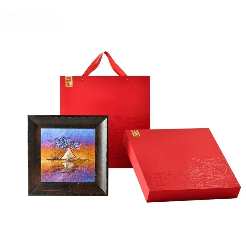 Titanium art impression Monet sailing titanium plate painting creative high-end light luxury office home art ornament