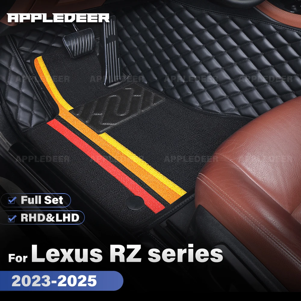

APPLEDEER For Lexus RZ series 2023-2025 Double Layer Car Floor Mats Custom Auto Carpet Cover Interior Accessories