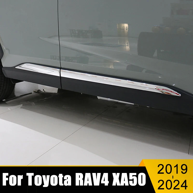 Naklejki na boczne drzwi ABS do Toyoty RAV4 2019-2021 2022 2023 2024 RAV 4 XA50 Hybrid