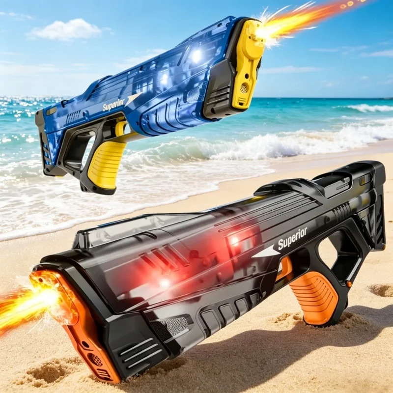 Simulierte Elektrische Wasserpistole für Kinder mit Dauerfeuer-Funktion, Automatische Wasserblaster für Sommerliche Outdoor-Spiele und Pool-Spaß