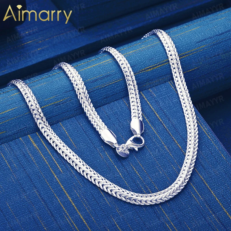 925 Sterling Silver 6mm Delicate Woven Plain Necklace 20/24 Inch Women's Party Banquet Engagement Wedding Fashion Jewelry