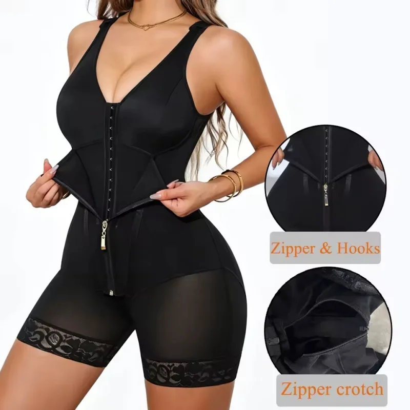 Tummy Control Compression Buckle Butt Lift Fajas Colombianas Shapewear Women Body Hourglass Girdle Triangle Underwear