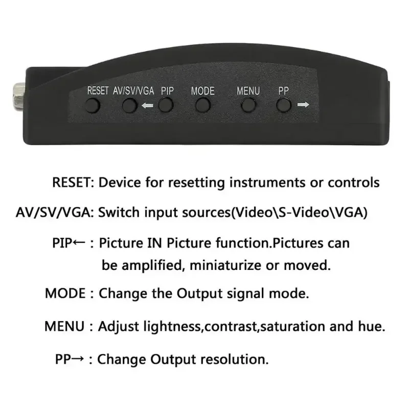 Imagem -05 - Bnc para Conversor de Vídeo Vga Entrada av para Vga Cvbs s para pc Vga Out Adapter Converter Switch Box para pc e Mactv